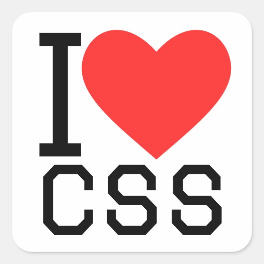 Sticker Carré J'aime le css (Devant)