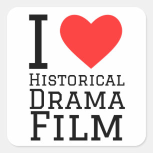 Sticker Carré J'aime le film dramatique historique