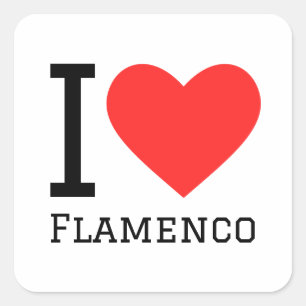 Sticker Carré J'aime le flamenco