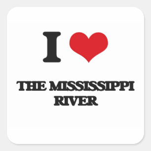 Sticker Carré J'aime le fleuve Mississippi