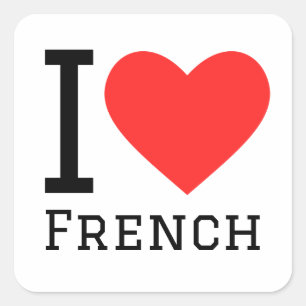 Sticker Carré J'aime le français