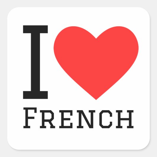 Sticker Carré J'aime le français (Devant)