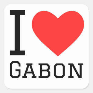 Sticker Carré J'aime le gabon