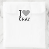 Sticker Carré J'aime le gris (Sac)