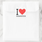 Sticker Carré J'aime le hamster (Sac)