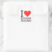 Sticker Carré J'aime le hound afghan (Sac)
