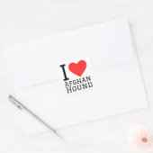 Sticker Carré J'aime le hound afghan (Enveloppe)
