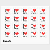 Sticker Carré J'aime le jack (Feuille)