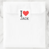 Sticker Carré J'aime le jack (Sac)