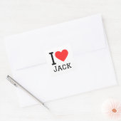 Sticker Carré J'aime le jack (Enveloppe)