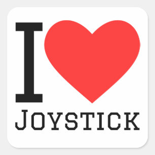 Sticker Carré J'aime le joystick