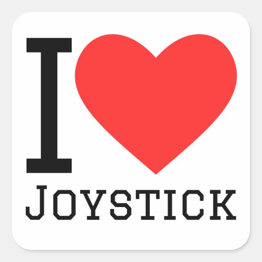 Sticker Carré J'aime le joystick (Devant)