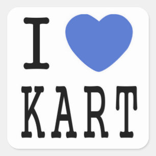 Sticker Carré J'aime le KART