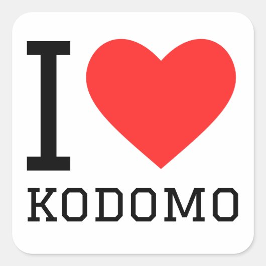 Sticker Carré J'aime le kodomo (Devant)