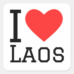 Sticker Carré J'aime le Laos