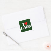 STICKER CARRÉ J'AIME LE LAOS (Enveloppe)