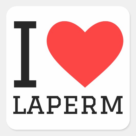 Sticker Carré J'aime le laperm (Devant)