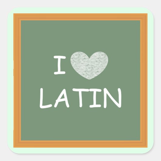 Sticker Carré J'aime le latin (Devant)