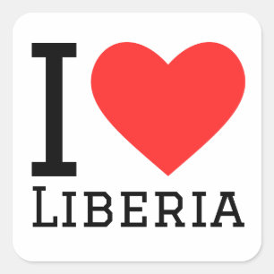 Sticker Carré J'aime le Liberia