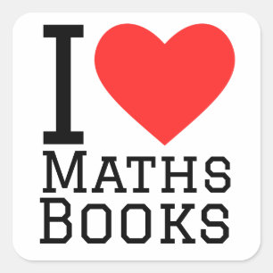 Sticker Carré J'aime le livre de mathématiques