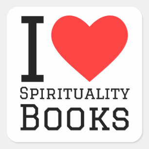 Sticker Carré J'aime le livre de spiritualité