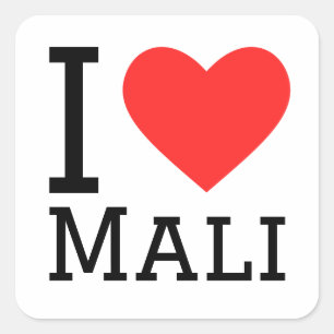 Sticker Carré J'aime le Mali