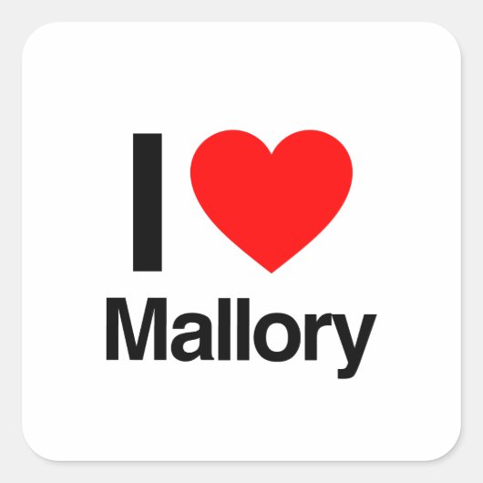 Sticker Carré j'aime le mallory (Devant)