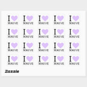 Sticker Carré J'aime le mauve (Feuille)