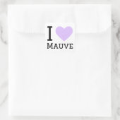 Sticker Carré J'aime le mauve (Sac)