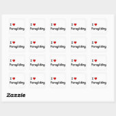 Sticker Carré J'Aime Le Parapente (Feuille)