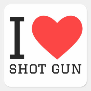 Sticker Carré J'aime le pistolet