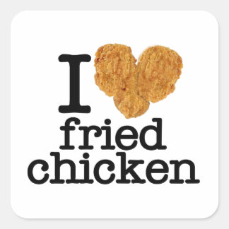 Sticker Carré J'aime le poulet frit