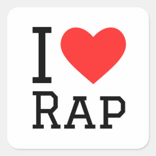 Sticker Carré J'aime le rap
