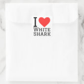 Sticker Carré J'aime le requin blanc (Sac)