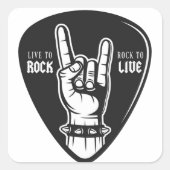 Sticker Carré J'aime le rock (Devant)