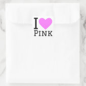 Sticker Carré J'aime le rose (Sac)