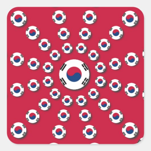 Sticker Carré J'aime le rouge (Devant)