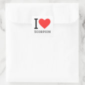 Sticker Carré J'aime le scorpion (Sac)