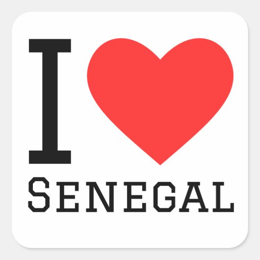 Sticker Carré J'aime le sénégal (Devant)