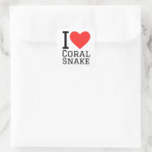 Sticker Carré J'aime le serpent corail (Sac)