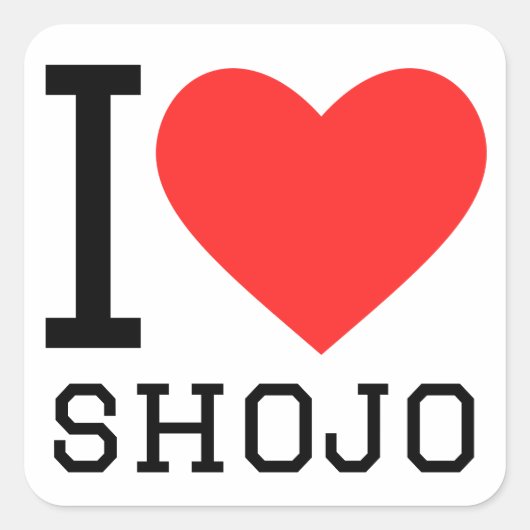 Sticker Carré J'aime le shojo (Devant)