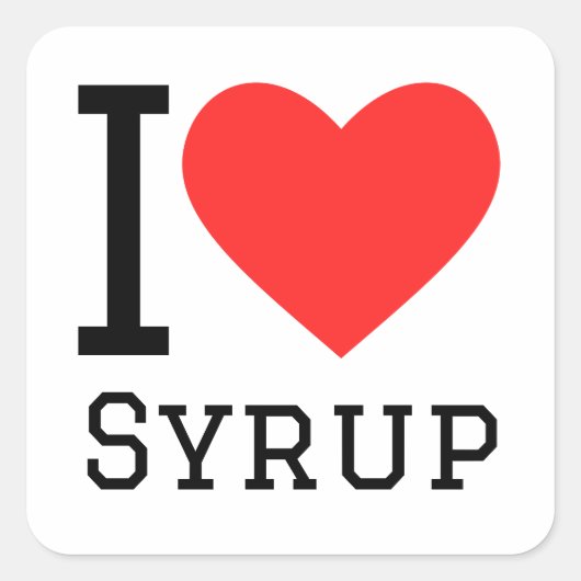 Sticker Carré J'aime le sirop (Devant)