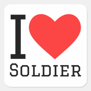 Sticker Carré J'aime le soldat
