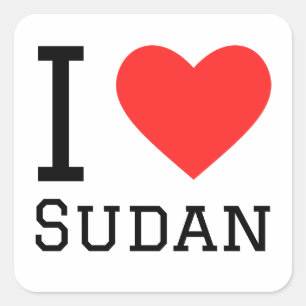 Sticker Carré J'aime le Soudan