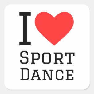 Sticker Carré J'aime le sport de danse