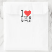 Sticker Carré J'aime le style geek (Sac)