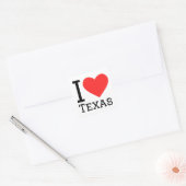 Sticker Carré J'aime le Texas (Enveloppe)