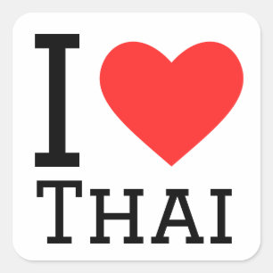 Sticker Carré J'aime le thaï