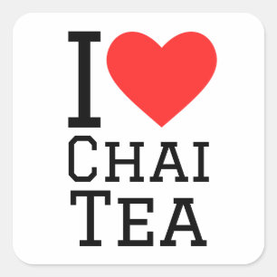Sticker Carré J'aime le thé chai