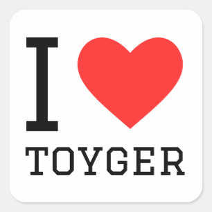 Sticker Carré J'aime le toyger